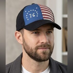 Black Canyon Outfitters Bennington Flag 76 Patriotic Trucker Hat Adjustable RARE